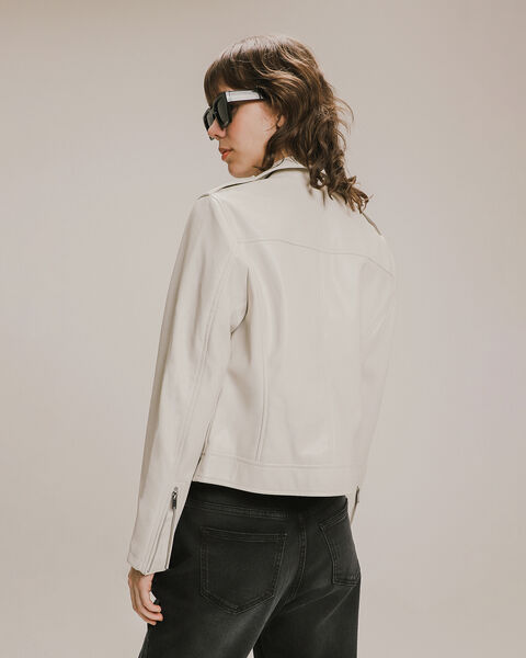 Chamarra Biker Blanca