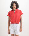 Polo Half Zipper,ROJO
