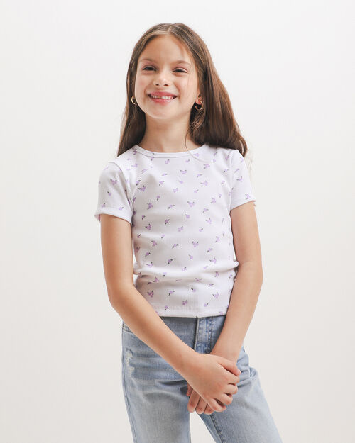 Playera Blanca Con Flores