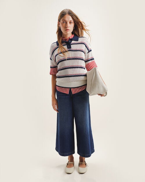 Jeans Efecto Lavado Fit Culotte