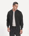 Chamarra Bomber Gamuza,NEGRO