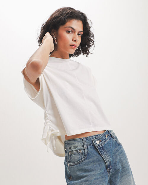 Playera Blanca Cropped