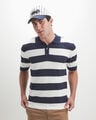 Polo Relaxed Rayas,BLANCO