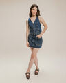 Falda Corta Remaches,AZUL CIELO