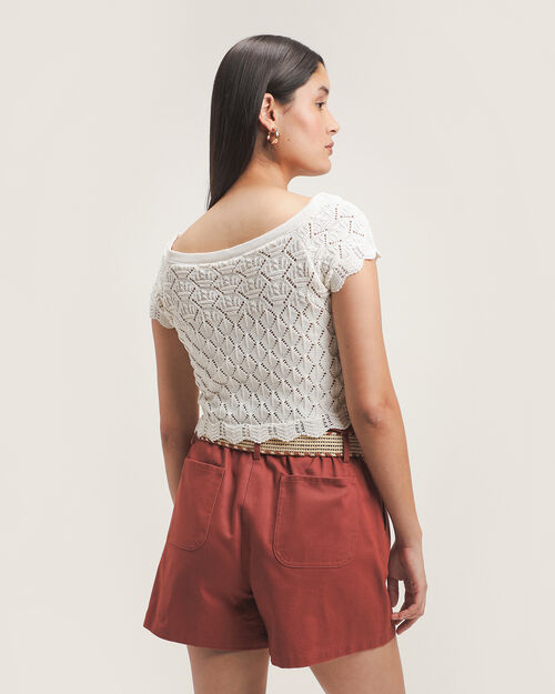 Top Beige Eyelet