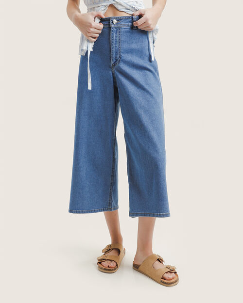 Jeans Azul Fit Culotte