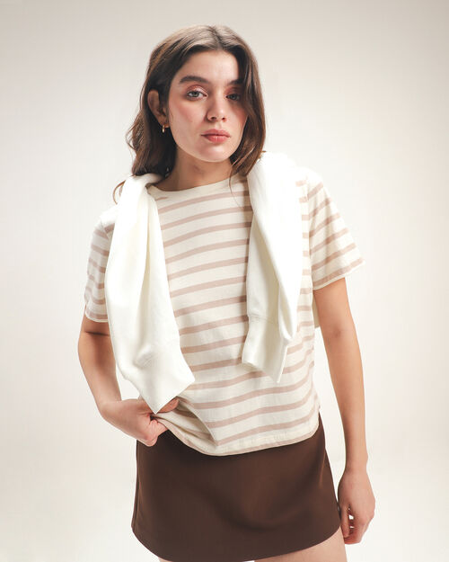 Playera Blanca Rayas