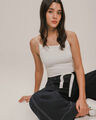 Tank Top Azul,BLANCO HUESO