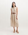 Vestido Midi Cintur&oacute;n,CRUDO
