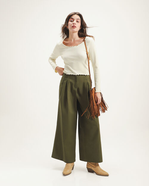 Pantalón Verde Con Pinzas