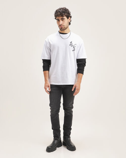 Jeans Negro Con Destrucciones