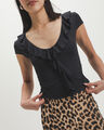 Crop Top Rojo,NEGRO
