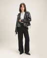 Pantalón Negro Wide Leg,NEGRO