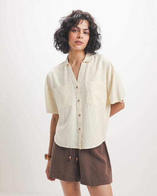 Camisa Amarilla Bolsillos