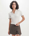 Polo Cropped Beige,CRUDO