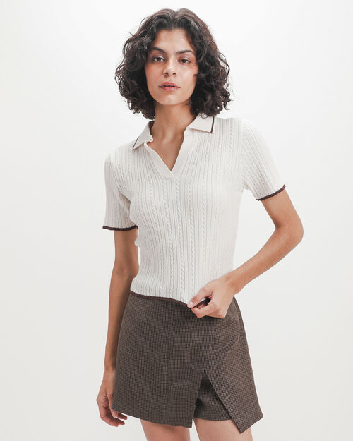 Polo Cropped Beige