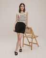 Short Beige Estampado,NEGRO