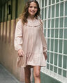 Vestido Flores Abullonado,ROSA CLARO