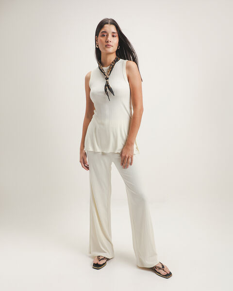 Pantal&oacute;n Acampanado Blanco