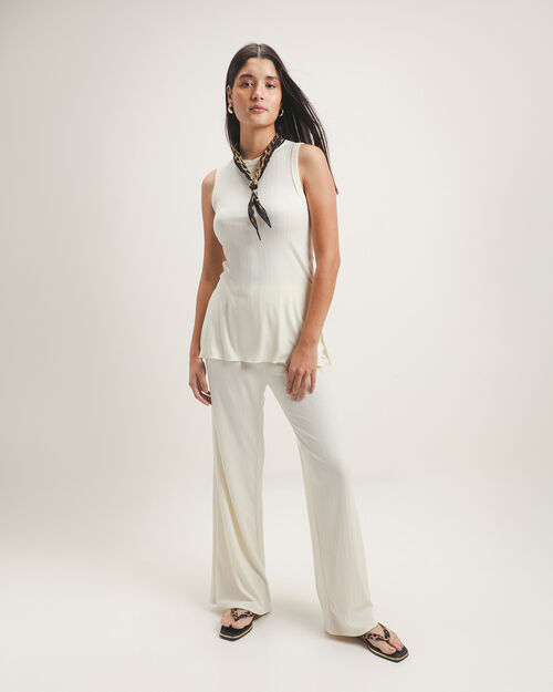 Pantal&oacute;n Acampanado Blanco
