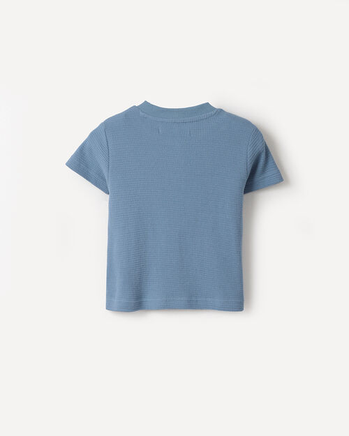 Playera Azul Henley