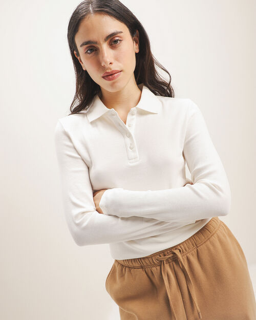 Polo Manga Larga Blanca