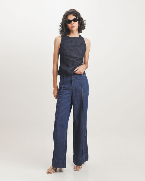 Jeans Wide Leg Marino