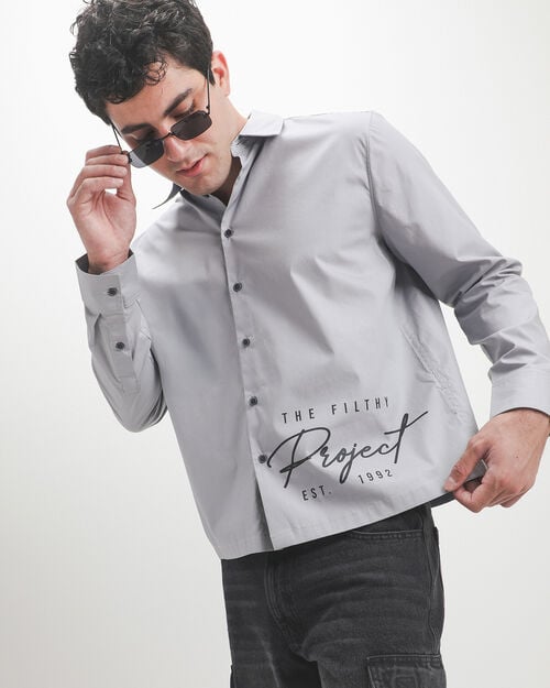 Camisa Boxy Gris
