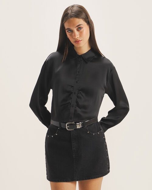 Camisa Negra Cropped