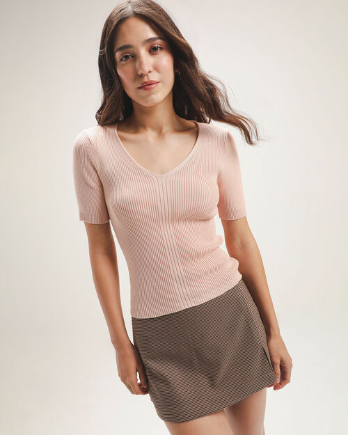 Top Rosa Manga Corta