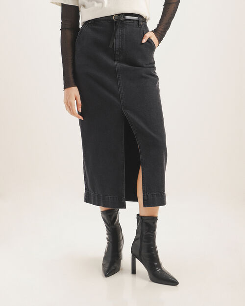 Falda Midi Negra