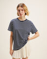 Playera Relaxed Café,AZUL MARINO