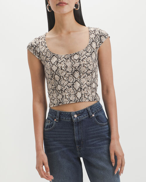 Crop Top Animal Print