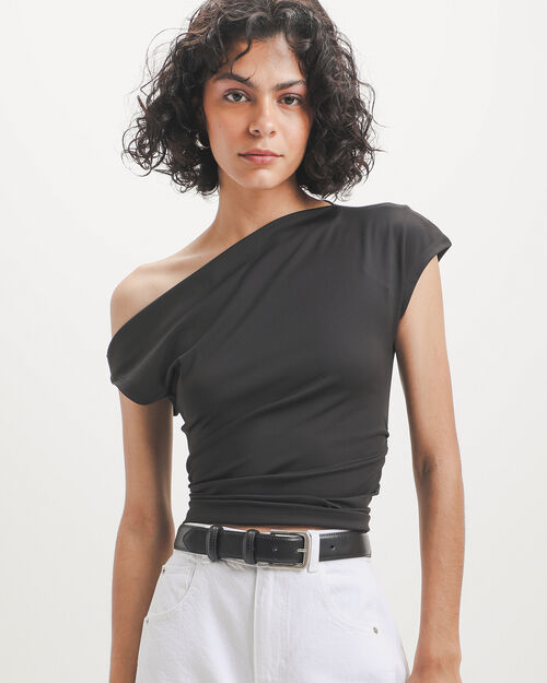 Blusa  Asim&eacute;trica Negra