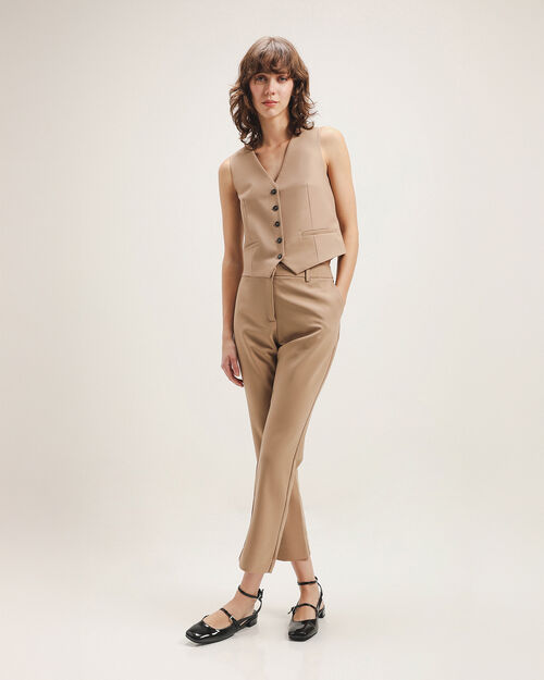 Pantalón Straight Beige