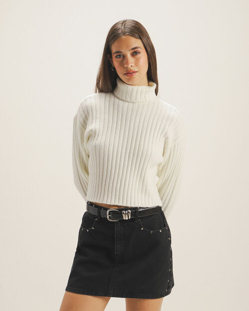 Suéter Cuello Alto Beige