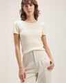 Crop Top Rayas Café,CREMA