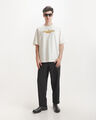 Playera Oversize Negra,BLANCO HUESO