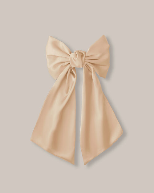 Moño Para Cabello Beige