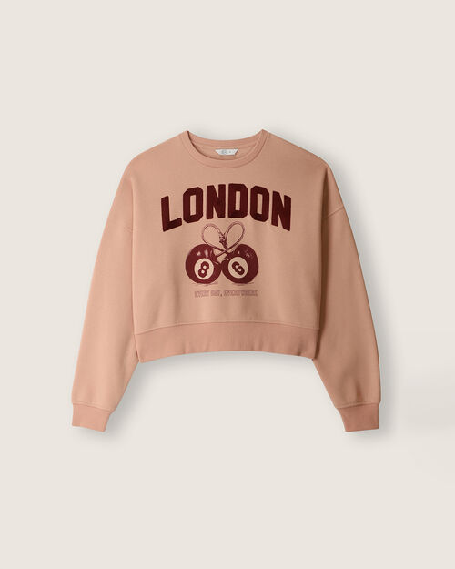 Sudadera Cropped Rosa
