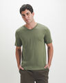 Playera Cuello V,OLIVO