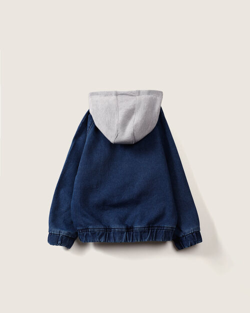 Chamarra Hoodie De Mezclilla