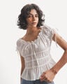 Blusa Blanca Lazos,BLANCO