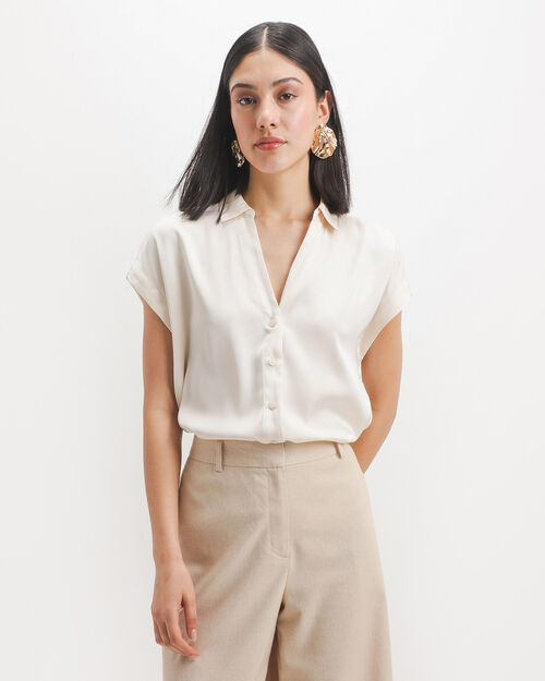 Camisa Sat&iacute;n Beige