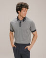 Polo Blanca Textura,AZUL ACERO