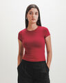 Crop Top Caf&eacute;,ROJO