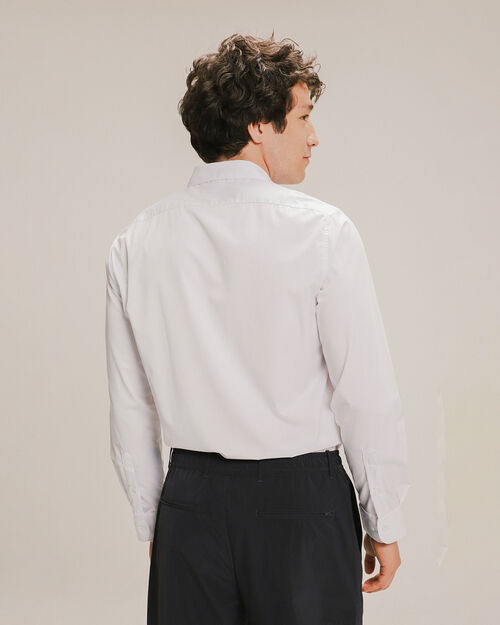 Camisa Cuello Italiano Blanca