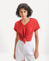 Playera Estampada Rayas,ROJO