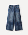 Jeans Wide Leg Bordado,AZUL ACERO