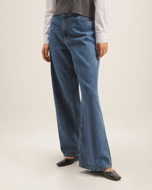 Jeans Azul Fit Wide Leg